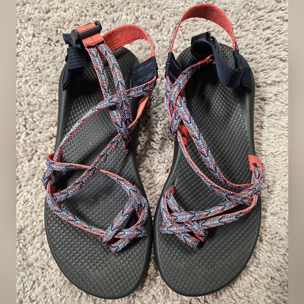 Chaco ZX2 Classic Sport Sandals Size 10 Strappy Motif Eclipse Black Coral Sandal
